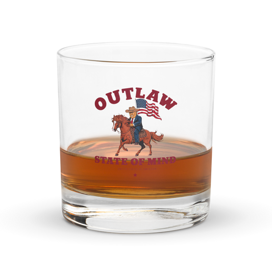 Outlaw State of Mind Rock Glass